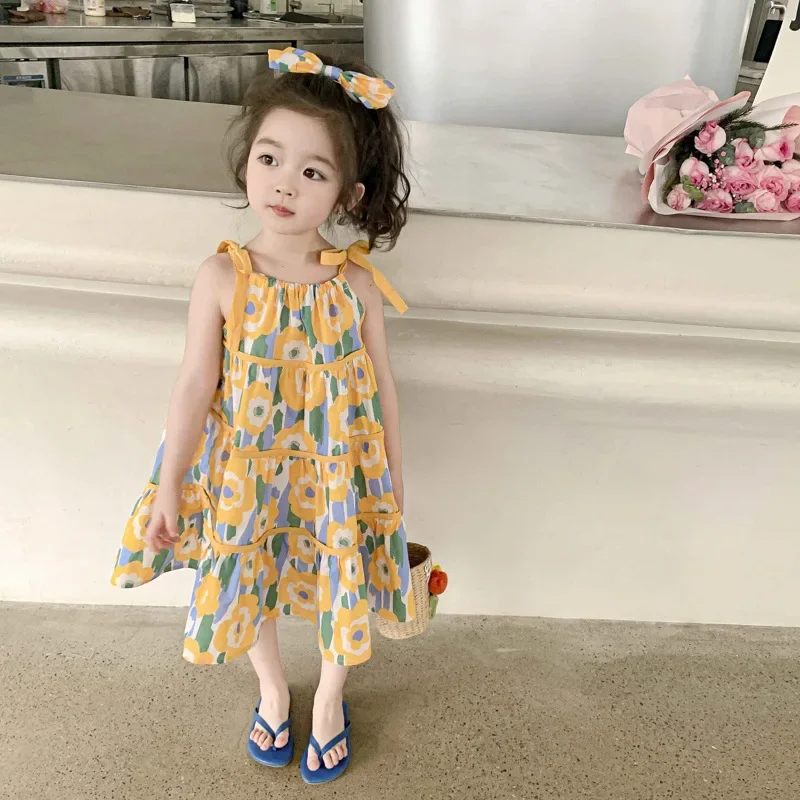Женское платье Новинка лета 2024 модное Цветочное принцессы для девочек стильная
