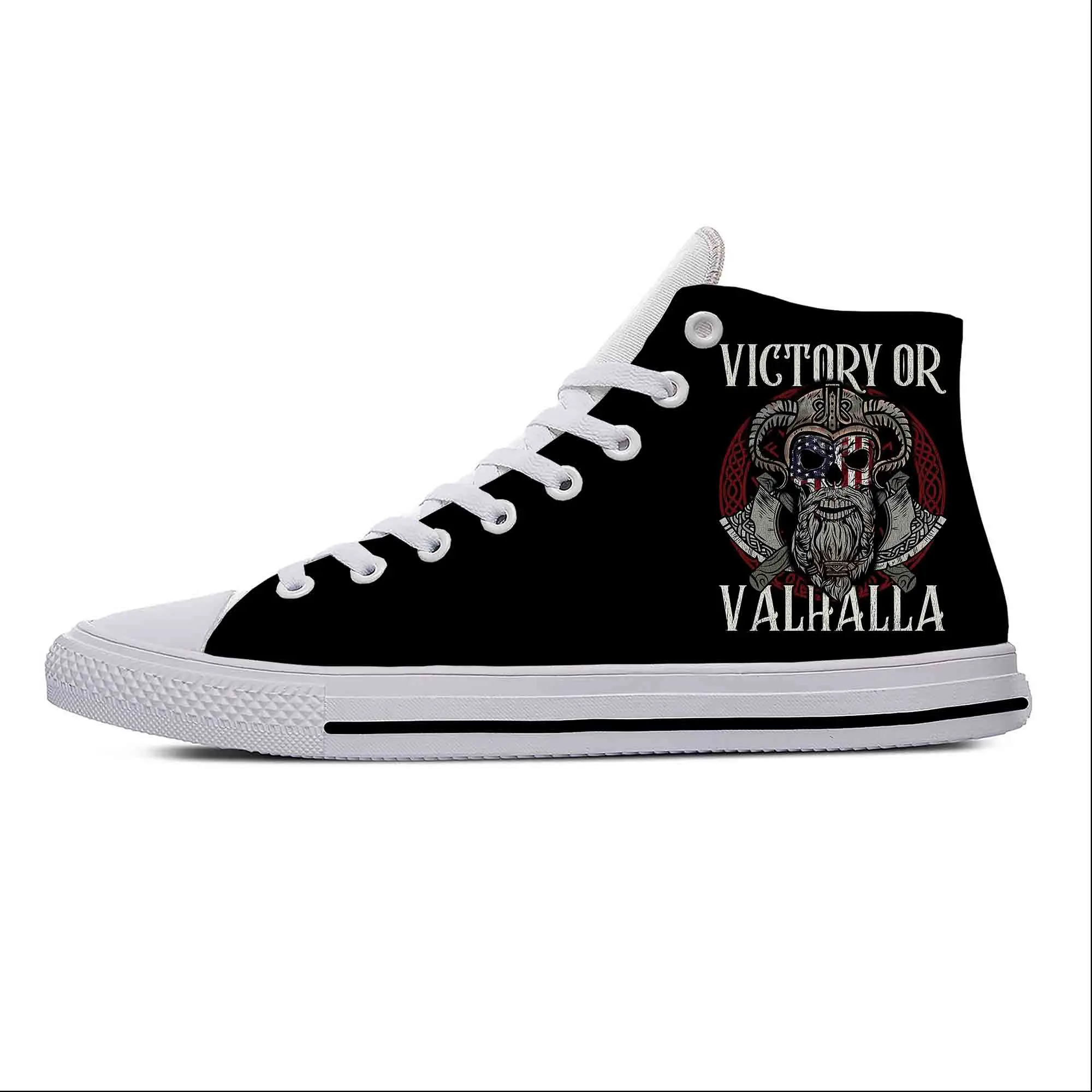 

Victory Or Valhalla Odin Viking Legend Casual Cloth Shoes High Top Lightweight Latest Board Shoes Breathable Men Women Sneakers