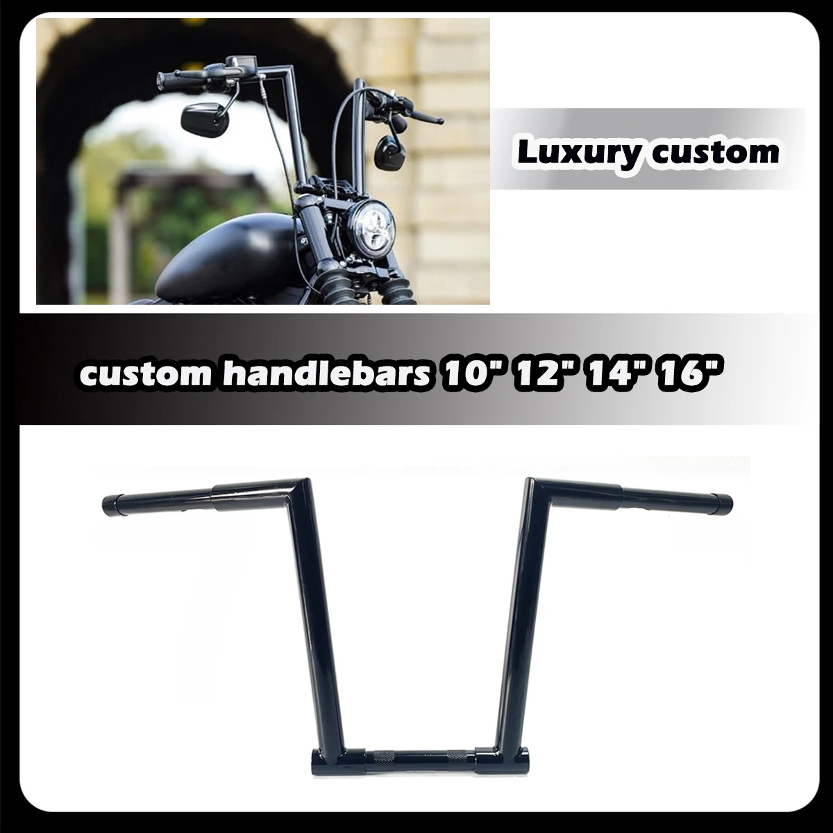 ZDQ Премиум пользовательский руль мотоцикла 32 мм 1-1/4 дюйма подъем для Harley Sportster XL883