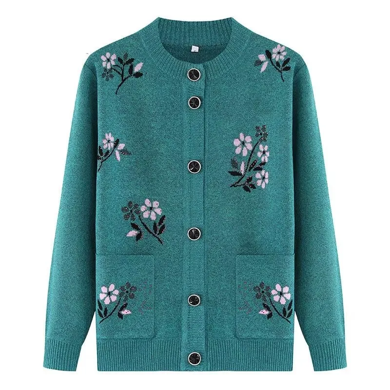 Осенний вязаный кардиган куртка женская верхняя одежда с длинным рукавом