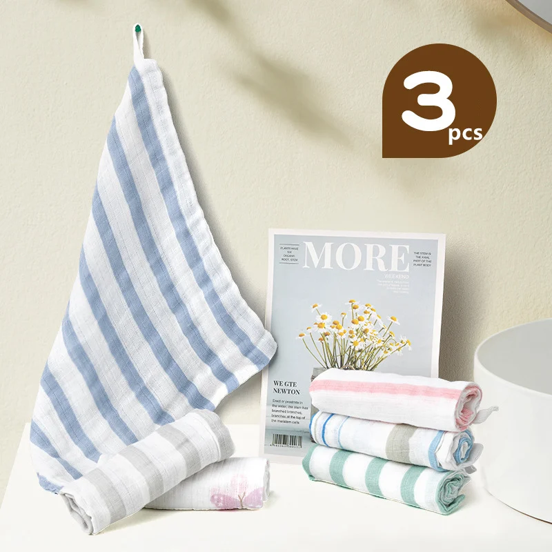 

Ingwtrus 3pcs Handkerchiefs Double Cotton Bibs Cartoon Towels Print Saliva Towel Baby Boys Girls Triangle Saliva Towel