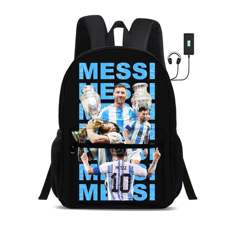Фото Рюкзак M-Messis Football Star с USB-интерфейсом, сумки для студентов, рюкзак для мальчиков и девочек, лучший подарок №5