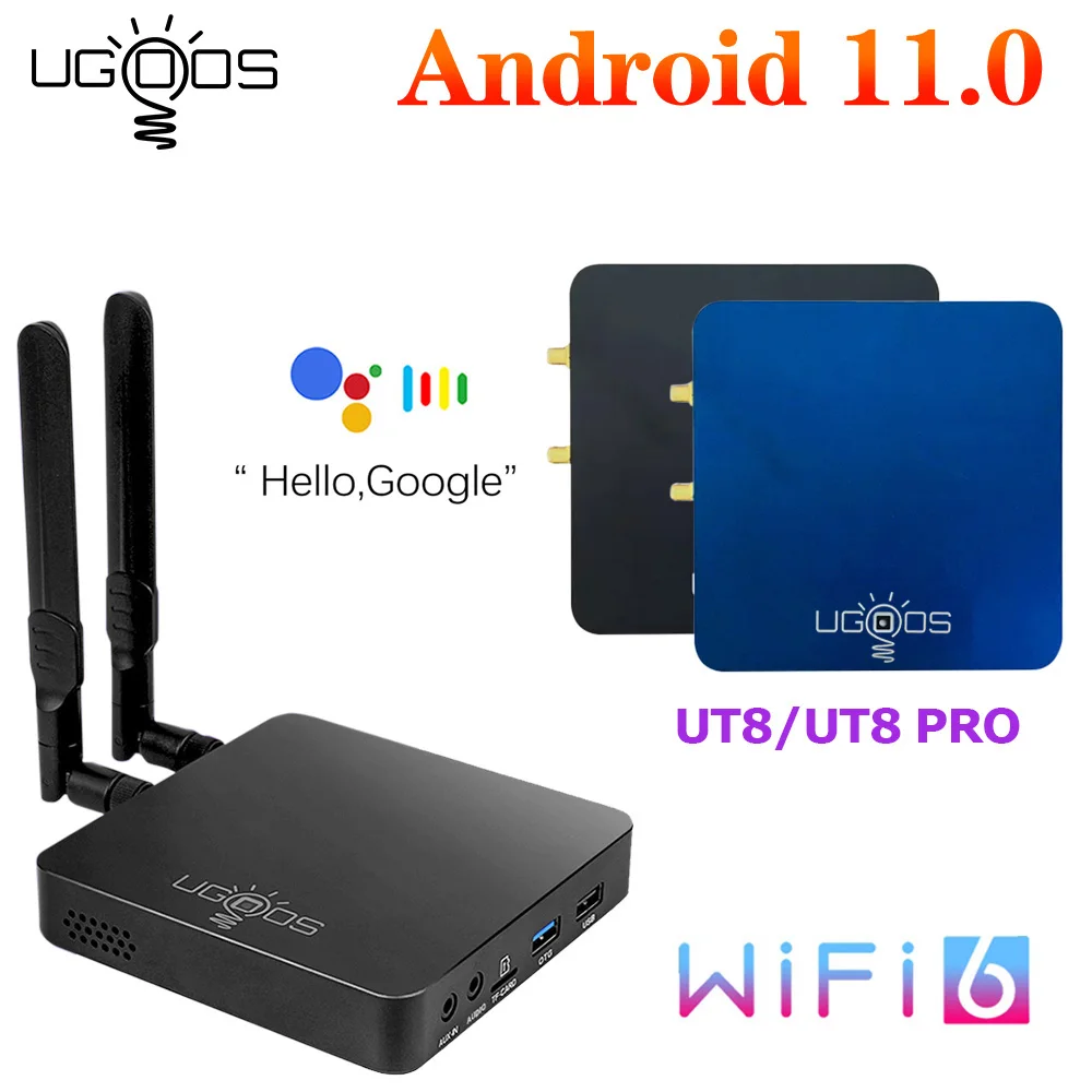 2022 UGOOS UT8 פרו טלוויזיה תיבת אנדרואיד 11.0 DDR4 8GB RAM 64GB ROM RK3568 WiFi6 1000M מדיה נגן BT קול מרחוק 4G 32G VS AM6B בתוספת