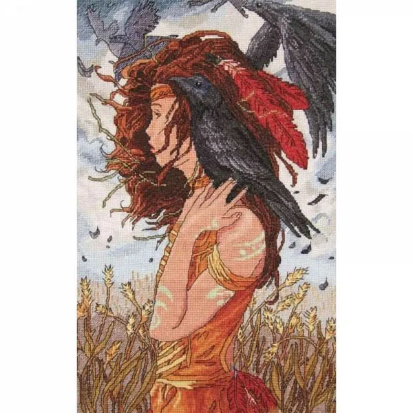 Набор для вышивки вороны и индийских девушек 37-52 наборы крестом хлопковая игла