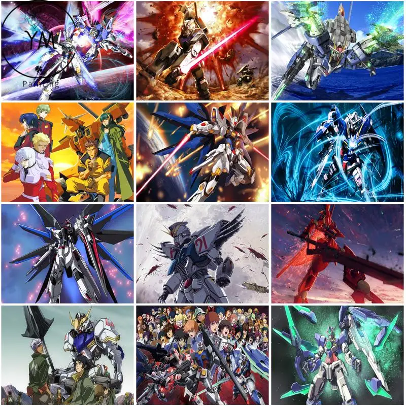 

5D Diy Bandai Gundam Robot Diamond Mosaic Robot Diamond Painting Handmade Cross Stitch Home Decor Art Full Diamond Embroidery