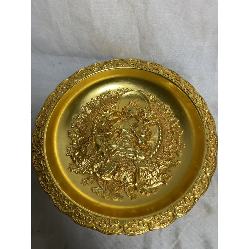 Daqing Qianlong пластина из чистой меди рельефный городской дом год золотая Гуаньинь