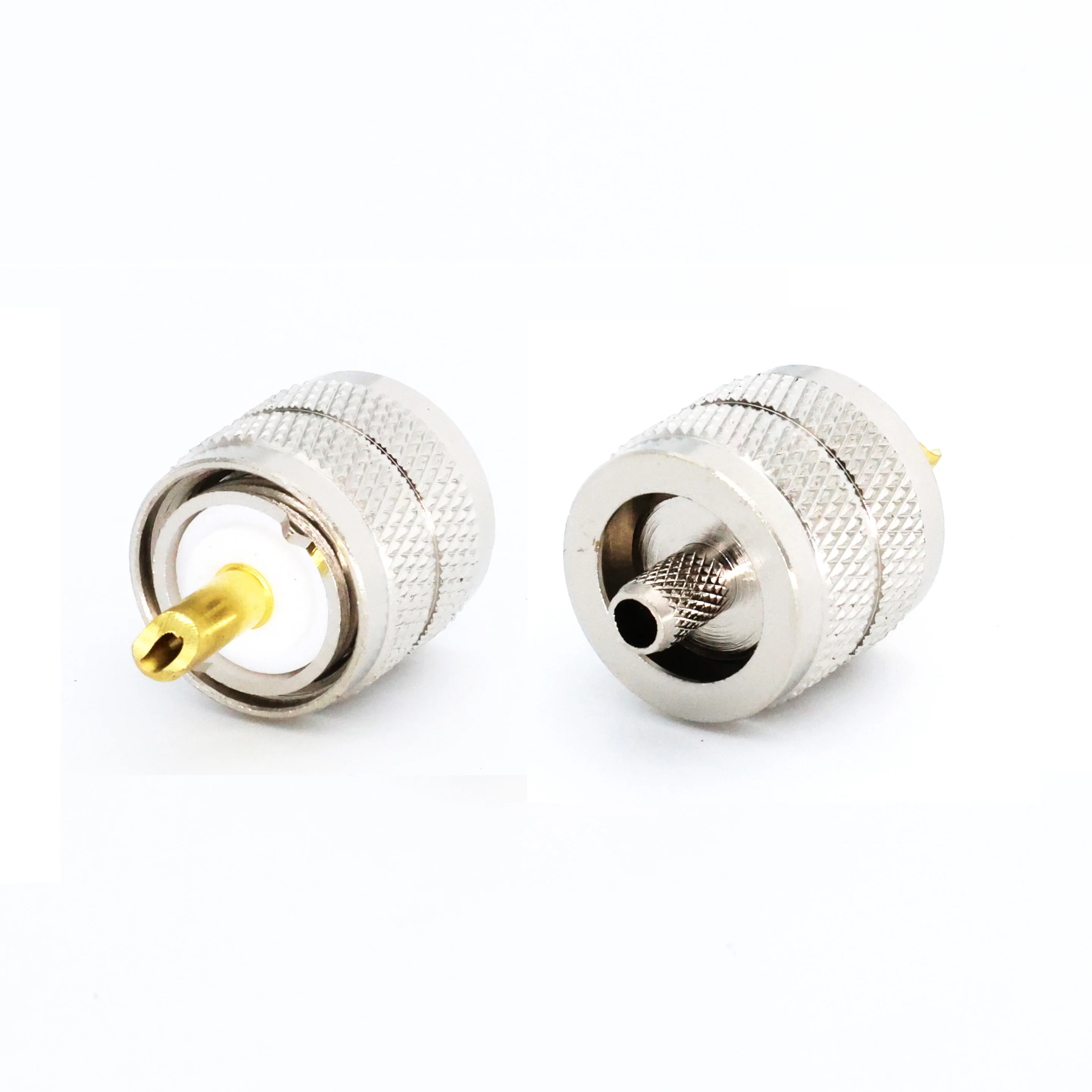 

2pcs Crimp UHF PL259 PL-259 Male Plug RF Coaxial Coax Connector UHF Solder Adapter For RG58 RG142 LMR195 LMR200 RG400 Cable