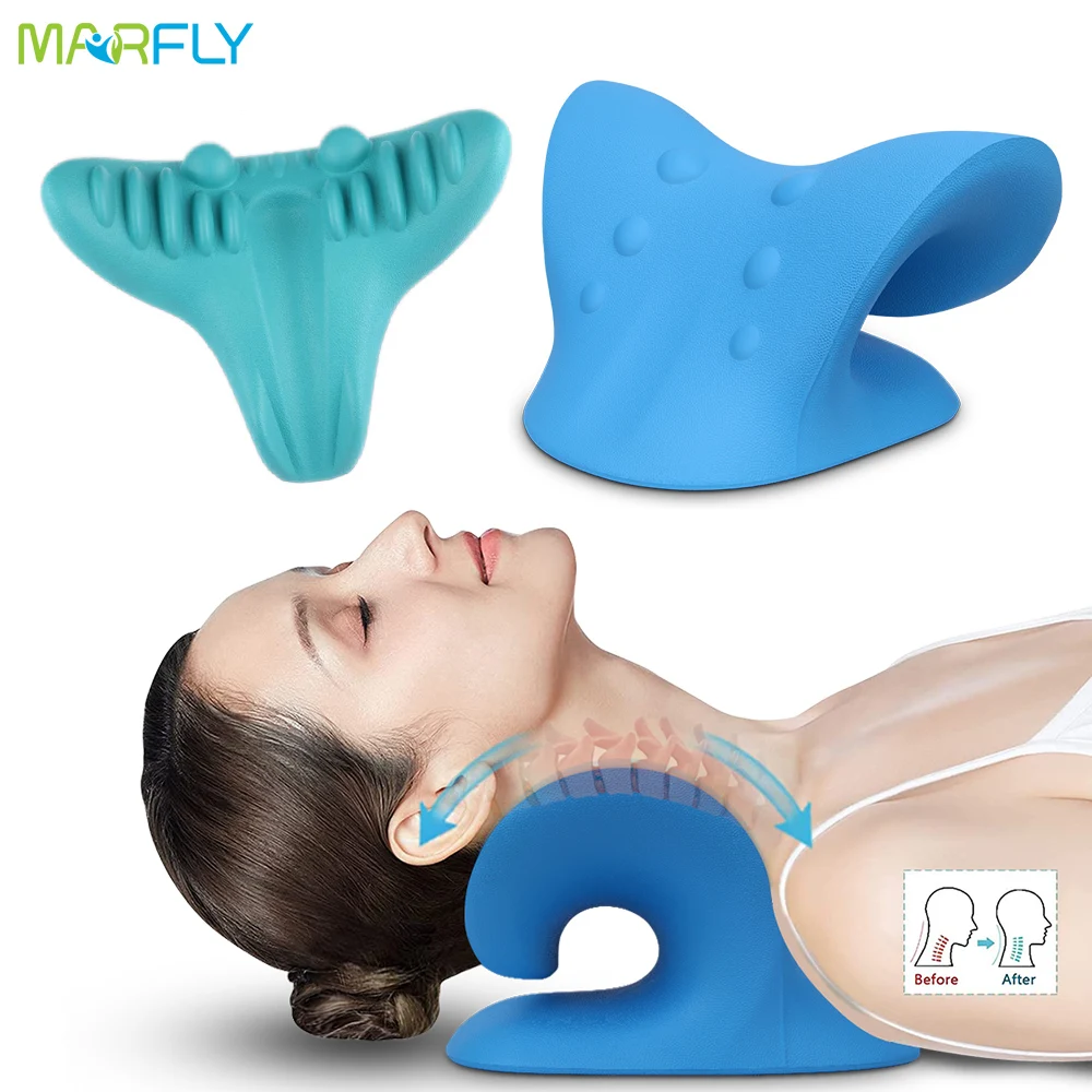 

Memory Foam Neck Massage Pillow Chiropractic Cervical Traction Device Neck Shoulder Spine Alignment Stretcher Relax Pain Relief