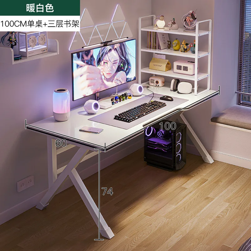

2023 Year Aoliviya Official New White Computer Desk Desktop Home Live Broadcast Game Tables Simple Table Workbench Student Study