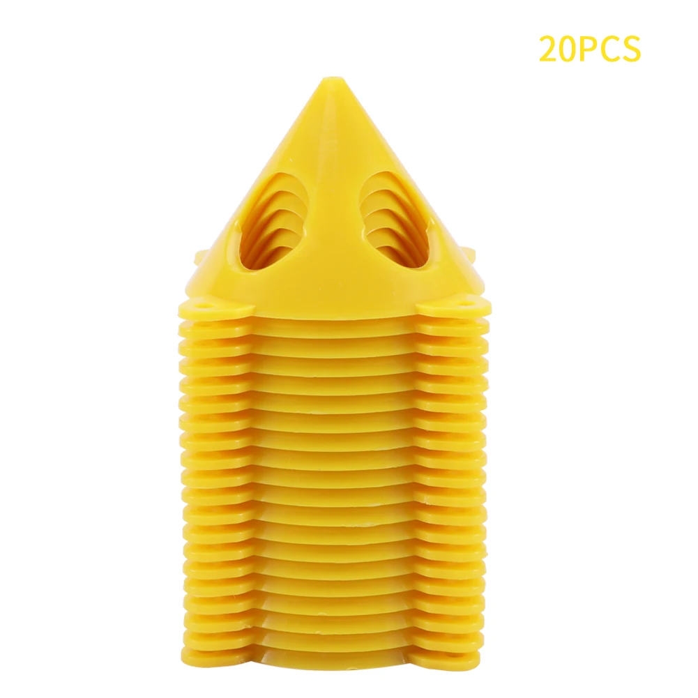 

20pcs Yellow Cone Paint Canvas Cabinet Multipurpose Plastic Crafts Furniture Door Risers Easy Grip Support Stands Clean Edges