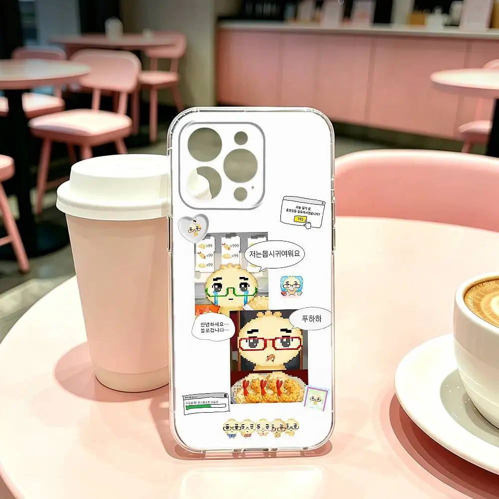 Милый чехол для телефона A-Angyeongmandu K Dumpling для iPhone 17, 16, 15, 14, 13, 12, 11 Plus, Pro Max, мягкий прозрачный чехол (art.: 3920da8eafd93) - 3920da8eafd93