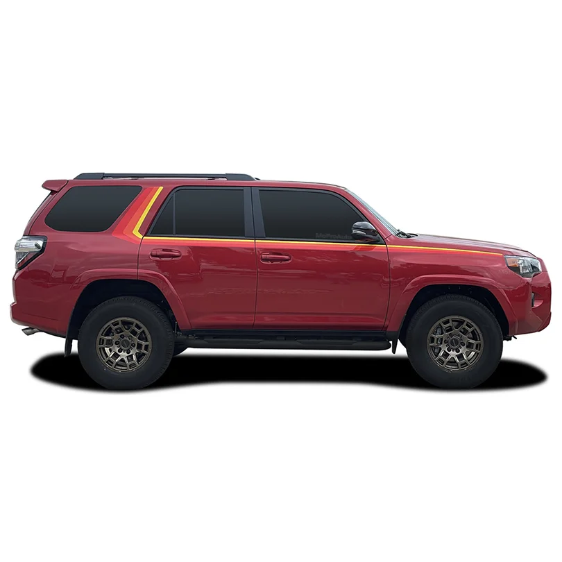 Трехцветная виниловая наклейка в стиле ретро с оранжевой полосой для Toyota 4runner