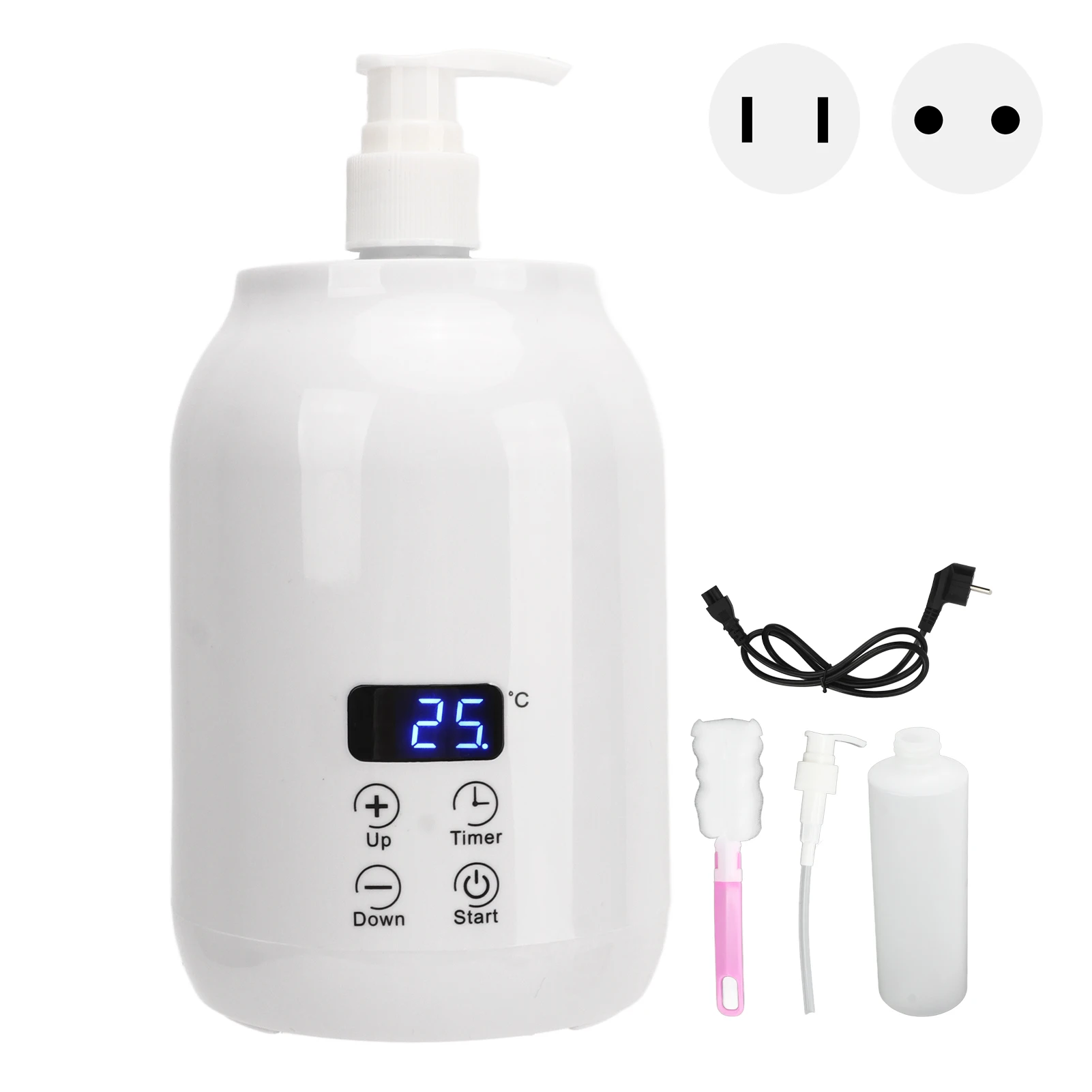 Bottle Warmer Timing Function Digital Display Ideal Present ABS Lotion Bottle Heater Dispenser 30‑65℃ for Cream