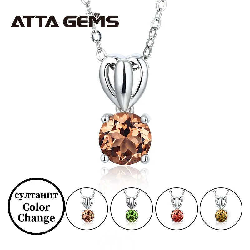 Zultanite Silver 925 Pendant Color Change Diaspore Stone Silver Pendant Necklace Simply Fashion Style Birthday Party Jewelry
