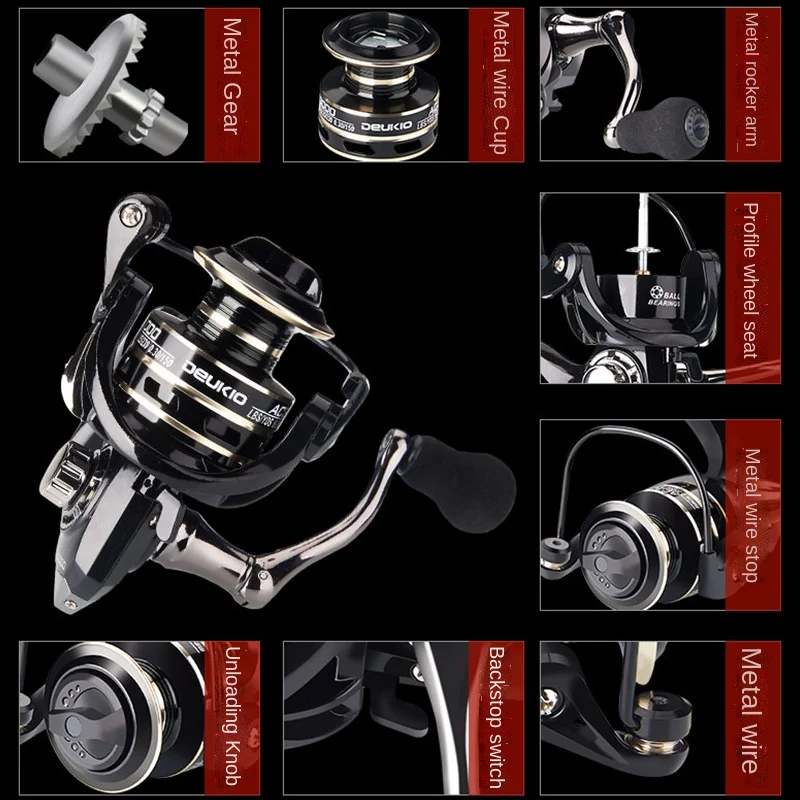 Рыболовная катушка с полностью металлическим балансиром регулируемая яркость