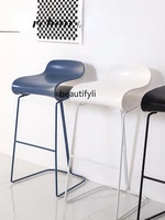 zqlight luxury home modern bar front desk chair backrest minimalist creative coffee shop bar stool