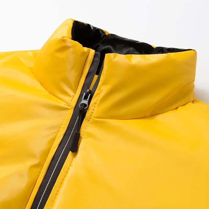 Down padded jacket men's short jacket 2022 new trend handsome men's bright stand collar thickened winter jacket men