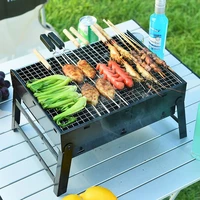 camping picnic outdoor portable fireproof charcoal barbecue bbq grill foldable patio stove stainless steel