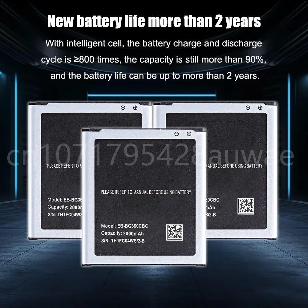 Оригинальный аккумулятор EB-BG360CBC EB-BG360CBE /CBU/CBZ EB-BG360BBE 2000 мАч для Samsung Galaxy CORE Prime G3606 G3608