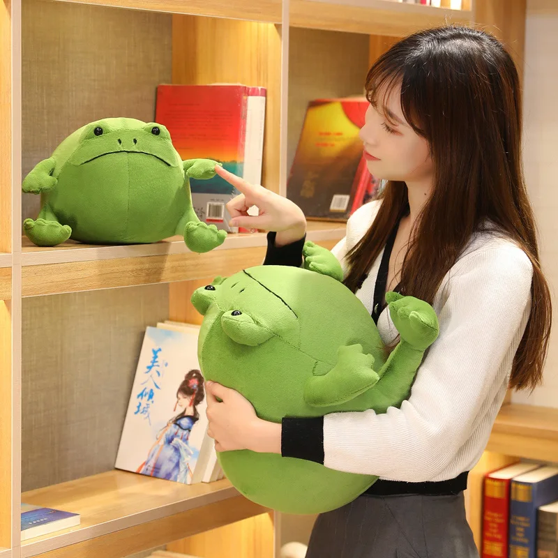 

Green Frog Plush Toy Cute Cartoon Doll Comfortable Pillow Office Home Decorations Christmas Birthday Present Gifts