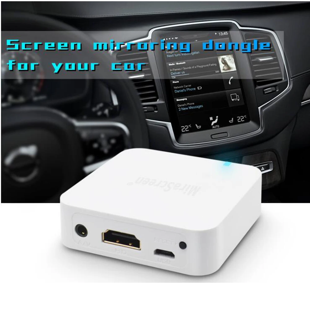 

Car Auto Media DLNA Miracast Airplay Mirascreen Screen Mirroring Dongle TV Stick Wireless HD AV Output Video Streamer Display