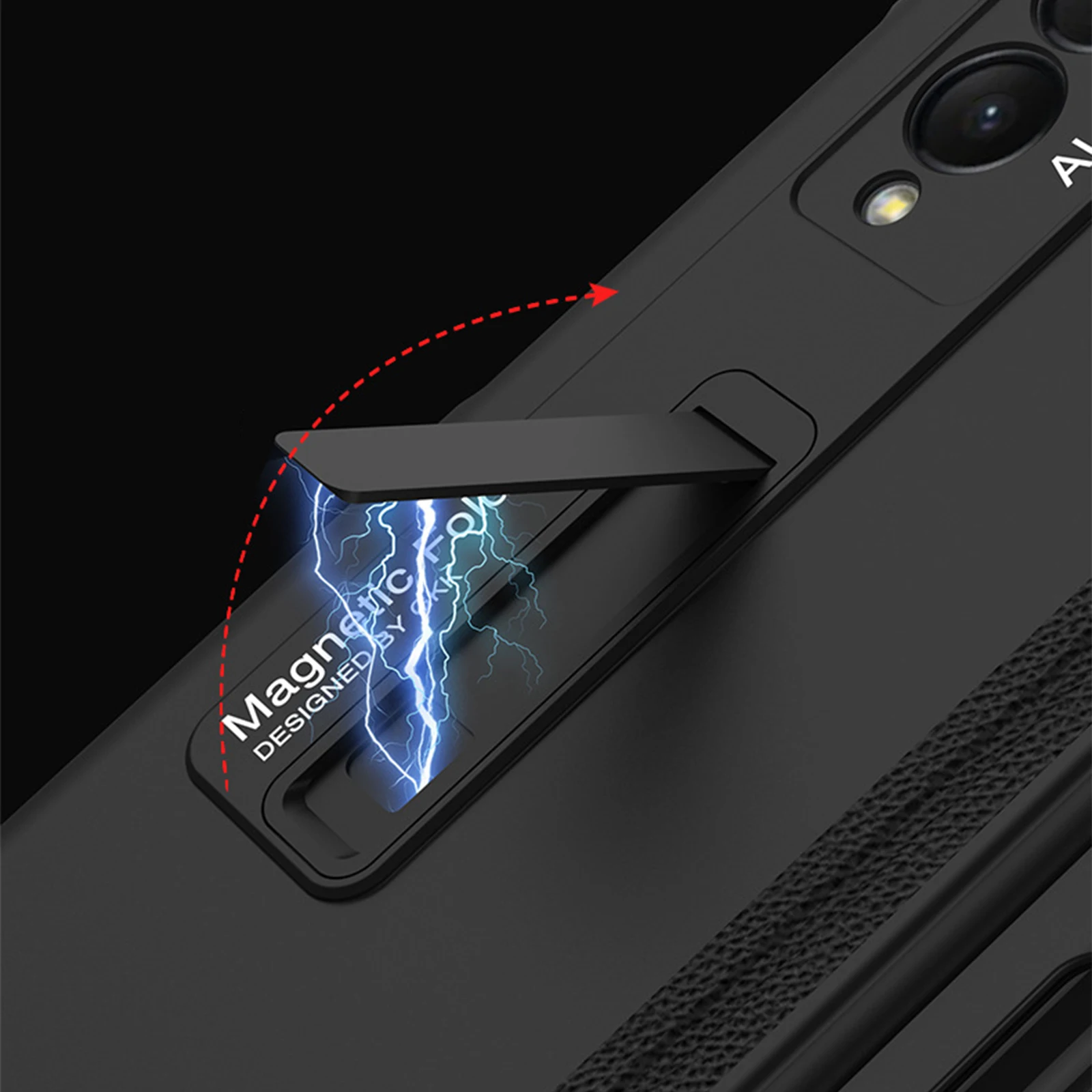Case with S Pen Slot for Samsung Galaxy Z Fold 3 Cases Side Magnetic Kickstand shockproof Hinge Full Protection Z Fold 3 Case
