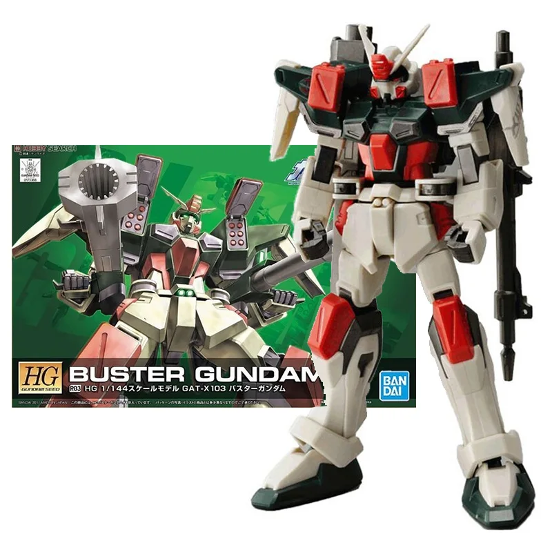 

Bandai Genuine Gundam Model Kit Anime Figure HG SEED R03 Buster Gundam Collection Gunpla Anime Action Figure Toys for Children