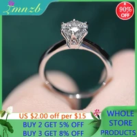 with credentials luxury 18k white gold color rings for women round 1 0ct created diamond wedding band engagement bridal jewelry