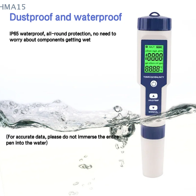 Тестер качества воды и PH цифровой водонепроницаемый Измеритель температуры