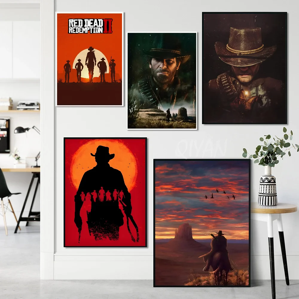 Red Dead Redemption 2 популярный игровой плакат наклейки художественные настенные фрески