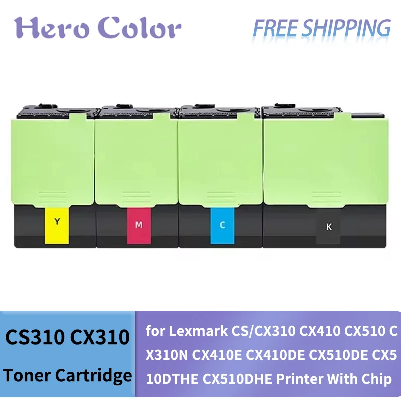 Цветной картридж с тонером CS310 для принтера Lexmark CS/CX310 CX410 CX510 CX310N CX410E CX410DE CX510DE CX510DTHE