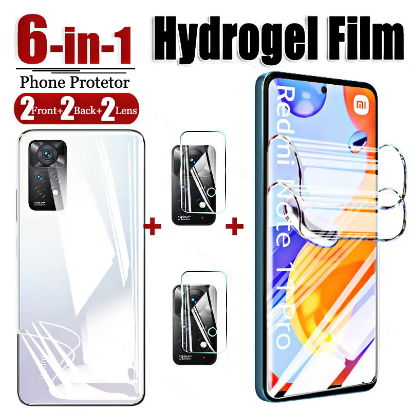 

Задняя Передняя Гидрогелевая пленка для Xiaomi Redmi Note 11 Pro 5G 4G 11Pro, Защита экрана для Redmi Note 10 Pro Max 5G 10Pro, стекло для камеры