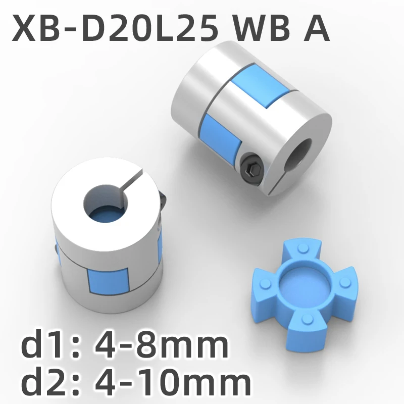 

XB D20L25 WB A Two Jaws Coupler Aluminium Plum Flexible Shaft Coupling Motor Connector CNC Flexible Couplings 4/5/6/7/8/9mm