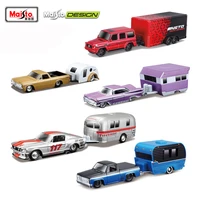 maisto 164 1967 ford mustang gt camper trailer trailer model simulation alloy car model collection kids gift toy