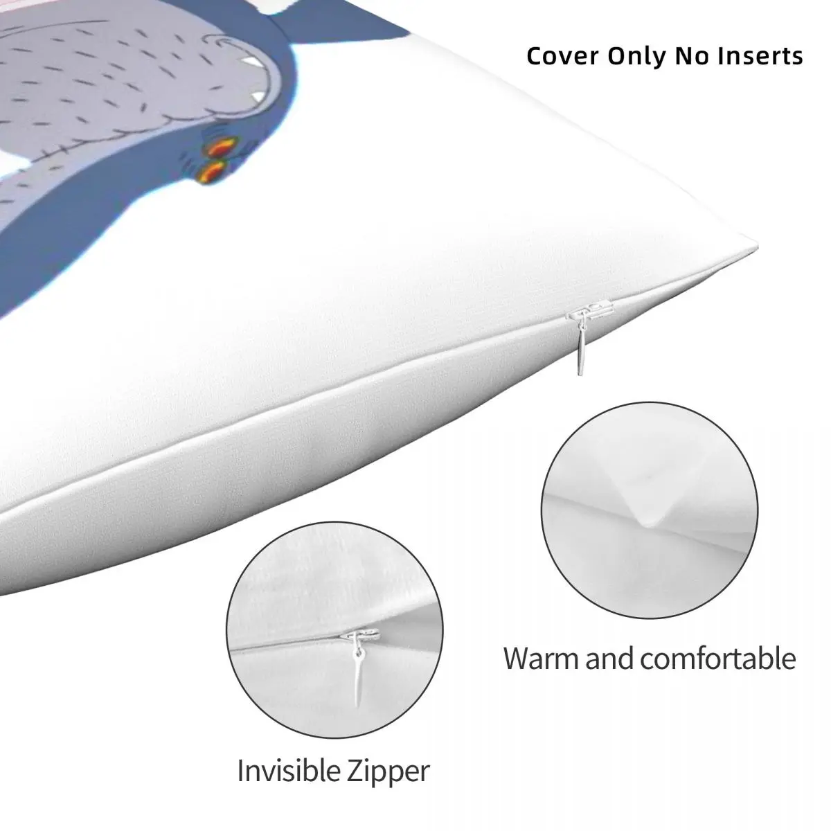 Квадратный чехол для подушки Zig And Sharko из полиэстера и льна декоративный на молнии