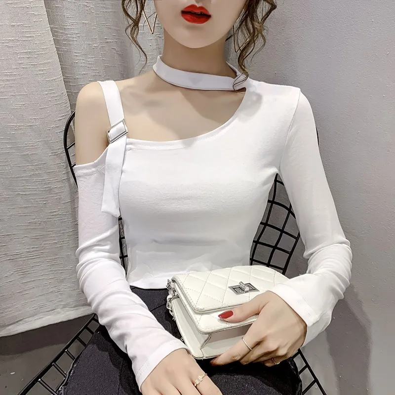 

European Style Girls Kawaii Sexy Asymmetric T-shirt Women Clothing Fashion Vintage Woman Tops Female Streetwear Clothes BPy576