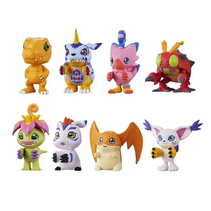 

8 PCS Digimon Adventure Mini Figure Agumon Piyomon Gabumon Action Figures Anime Figure Model Collect Boy Toys Figure 1/144 4cm