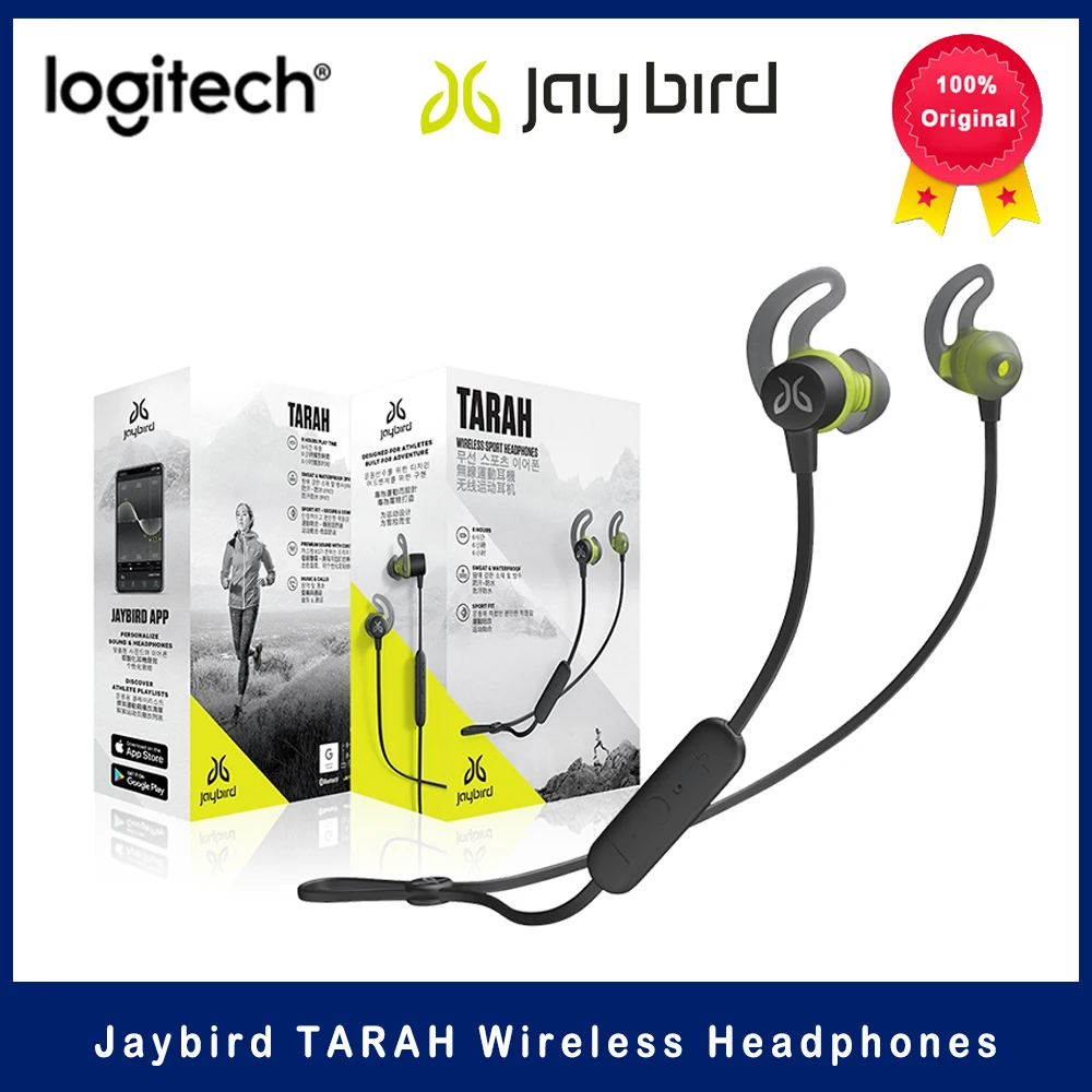 

Logitech JAYBIRD TARAH Bluetooth Wireless Sports Noise Cancelling Headphones Stereo In-Ear IPX7 Waterproof and Sweatproof