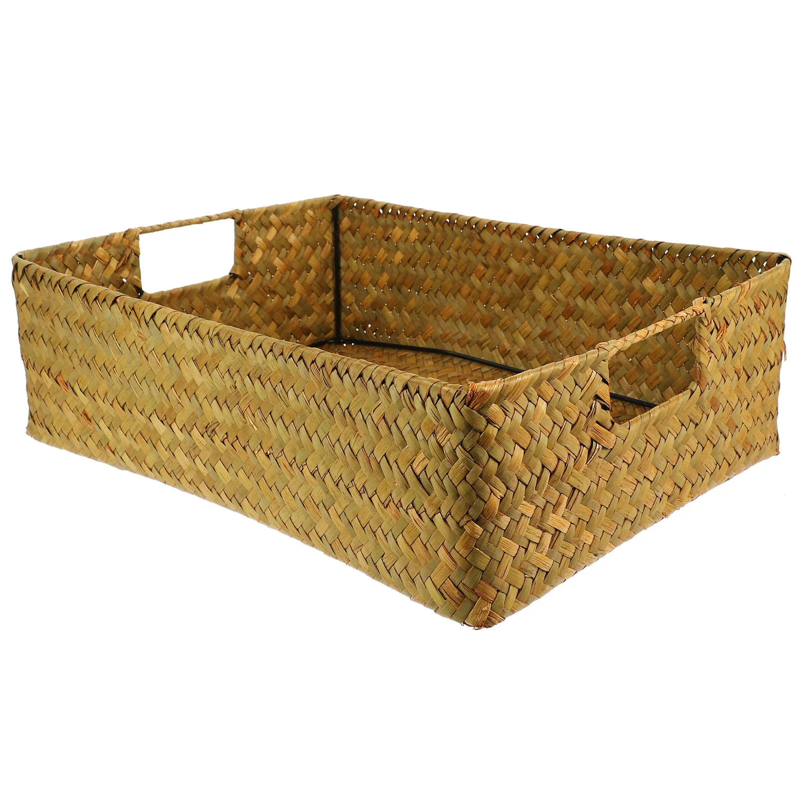 

Storage Basket Hand Woven Baskets Handwoven Bin Snack Seagrass Handmade Straw Seaweed Decorative boxes