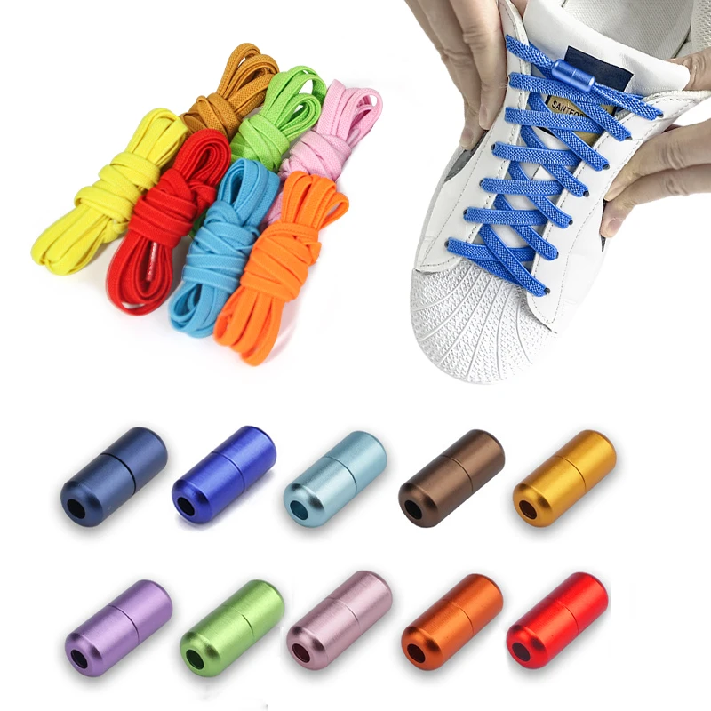 

1Pair Elastic No Tie Shoelaces Semicircle Shoe Laces For Kids Adult Sneakers Shoelace Quick Lazy Metal Lock Laces Shoe Strings