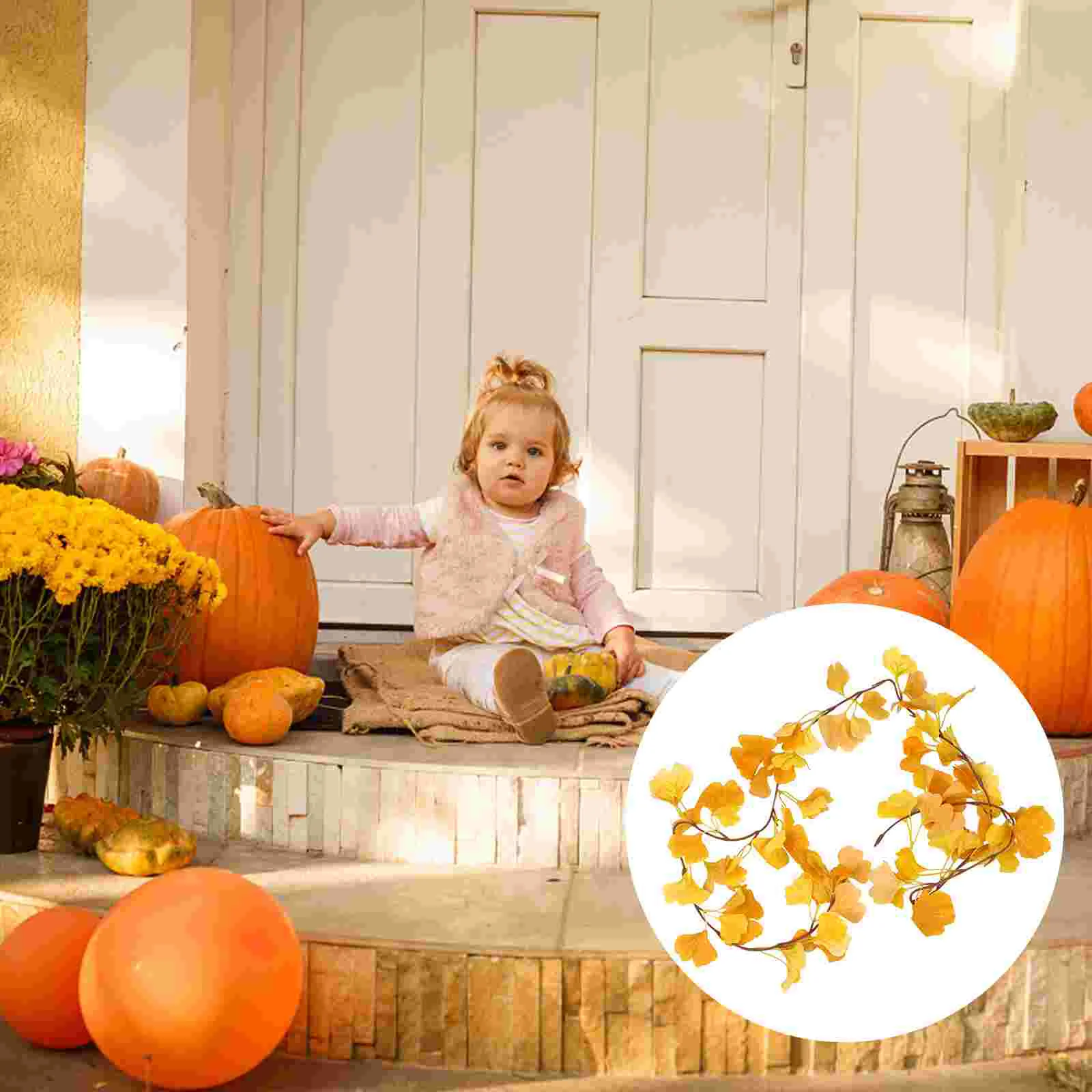 

Garland Maple Leaves Leaf Fall Decor Decorative Fake Thanksgiving Decorations Artificial Simulation Wreath Vines Doorautumn