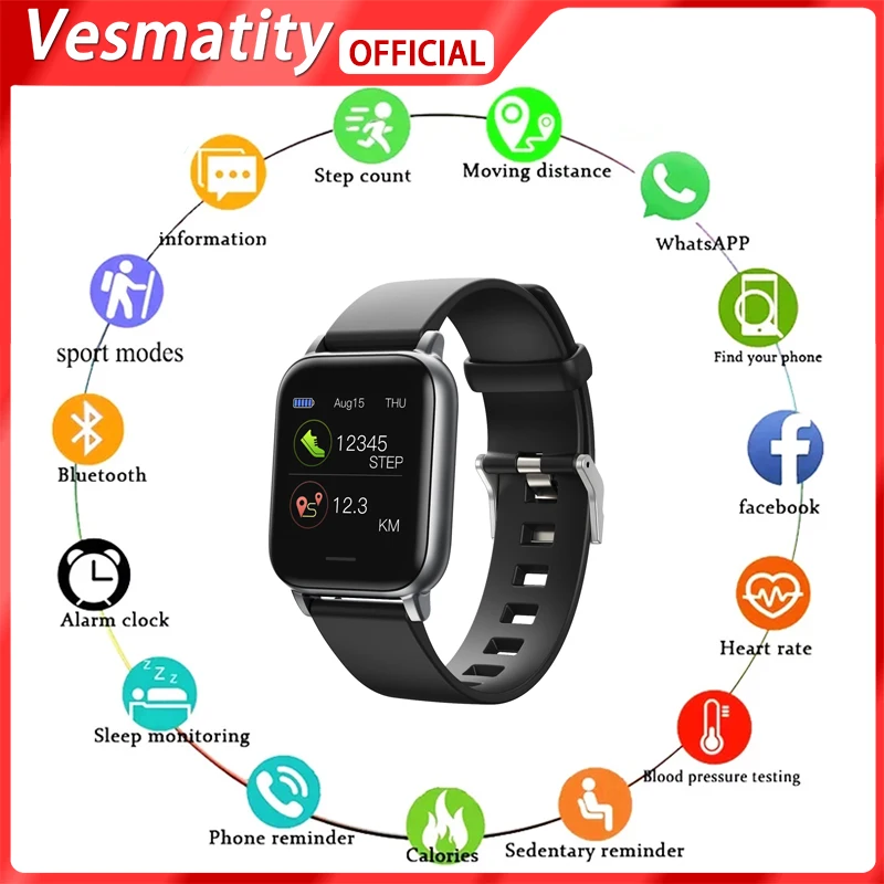 

For Apple Xiaomi Huawei S50 Smart Watch Touch Screen Multi-function Sleep Fitness Body Temperature Bluetooth Watch