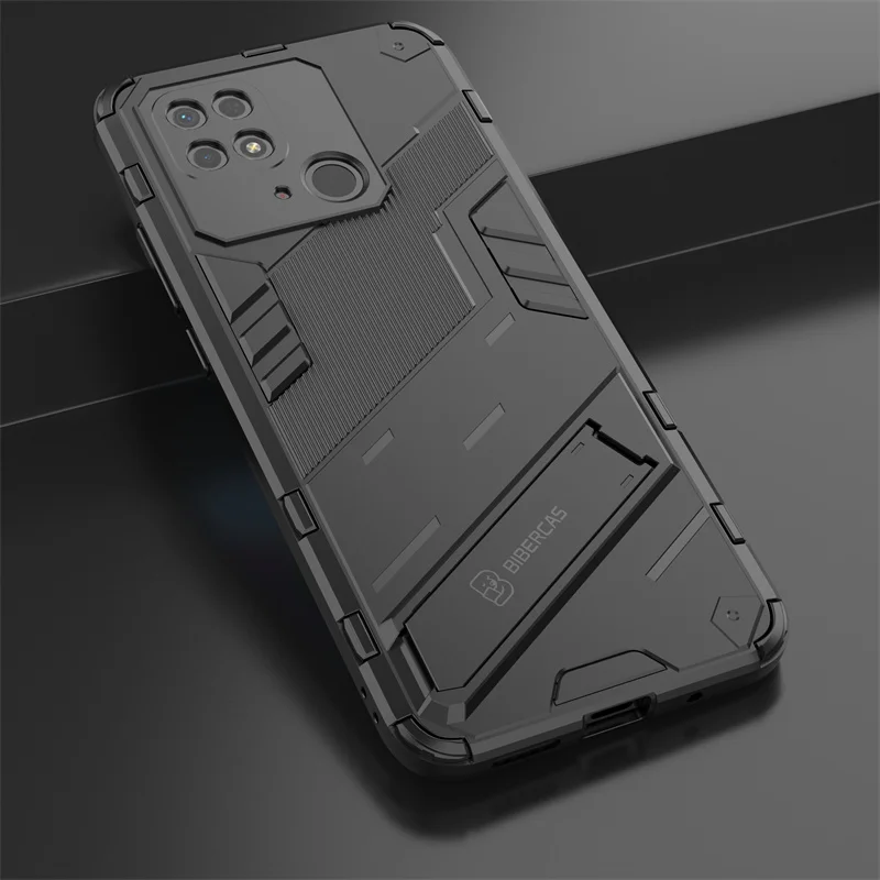

For Xiaomi Redmi 10C Case Silicone Hard Rugged Armor Shockproof Phone Cases For Redmi 10C 10 C Redmi10c 4G Kickstand Back Cover