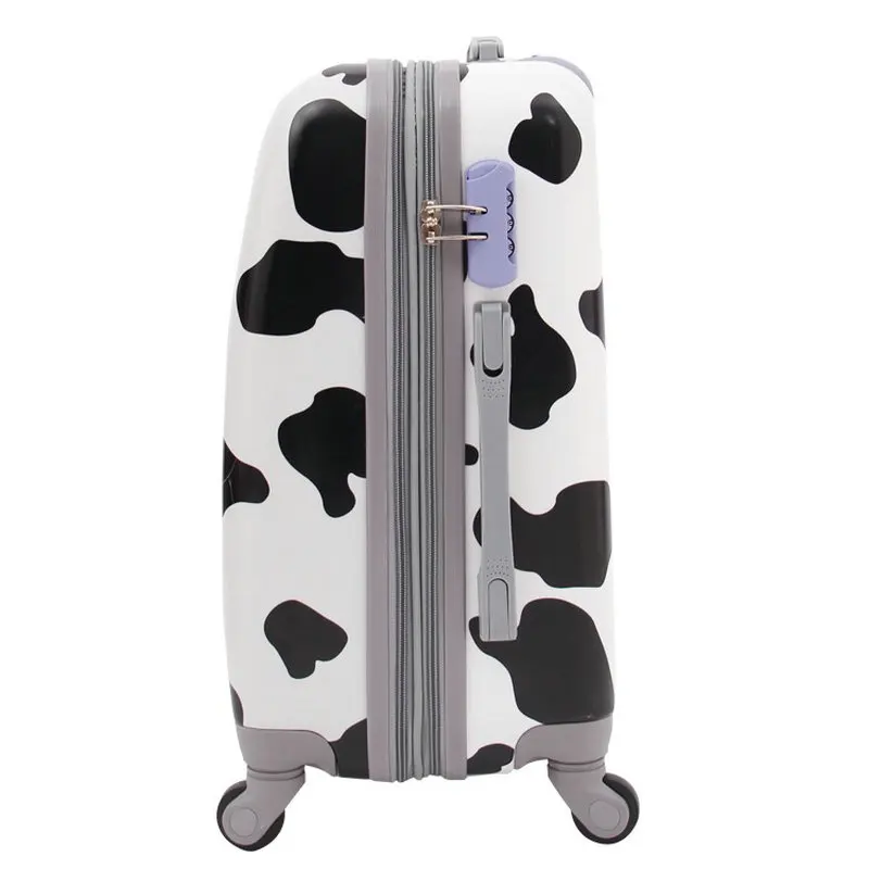 Cow Pattern Travel Suitcase ABS+PC Universal Wheel Trolley Luggage 20
