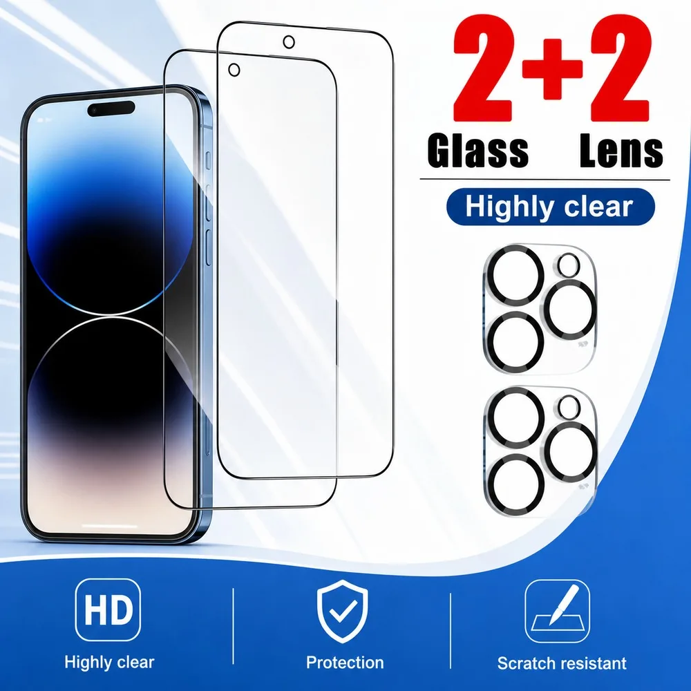Фото 2+2 шт. Защитное стекло для Realme GT Master GT3 GT5 GT 6 GT 6T, защита экрана и объектива камеры для Realme GT 7 GT 7T GT 7 Pro GT8 HD №1