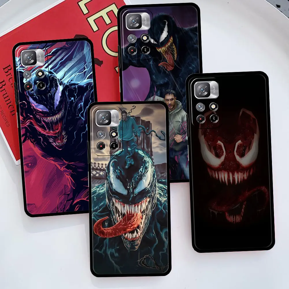 For Redmi Note 8 11 10 Pro 9S 8T 9C 9A 9T K40 9 11T K40s K50 11S Smartphone Trend Marvel Venom 2 Super Hero Celular Coque