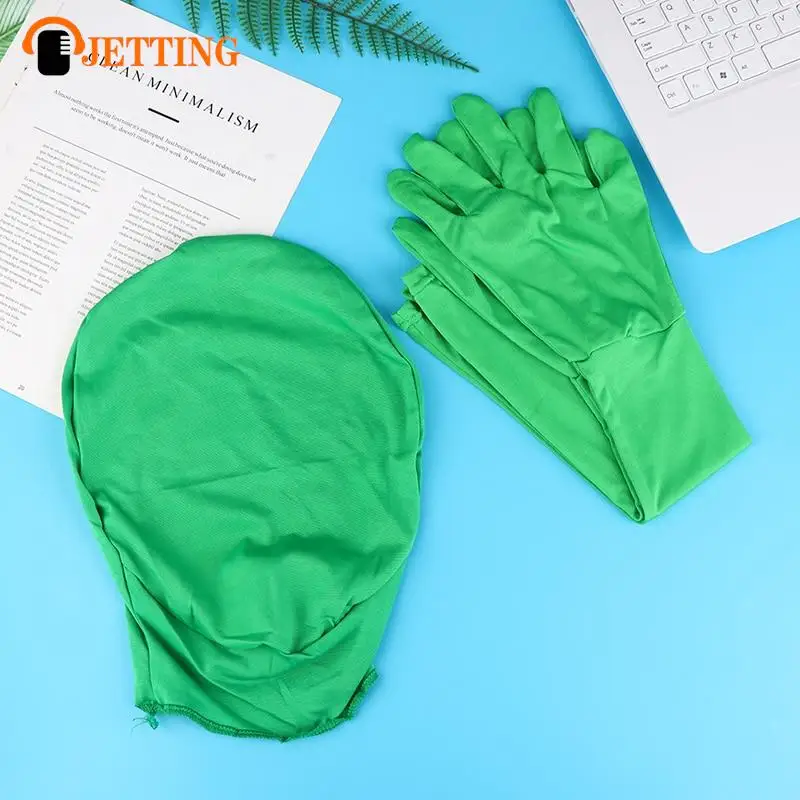

Green Screen Gloves Invisibility Effect Background Gloves And Headgear For Film Video Post Production Photography Accessories