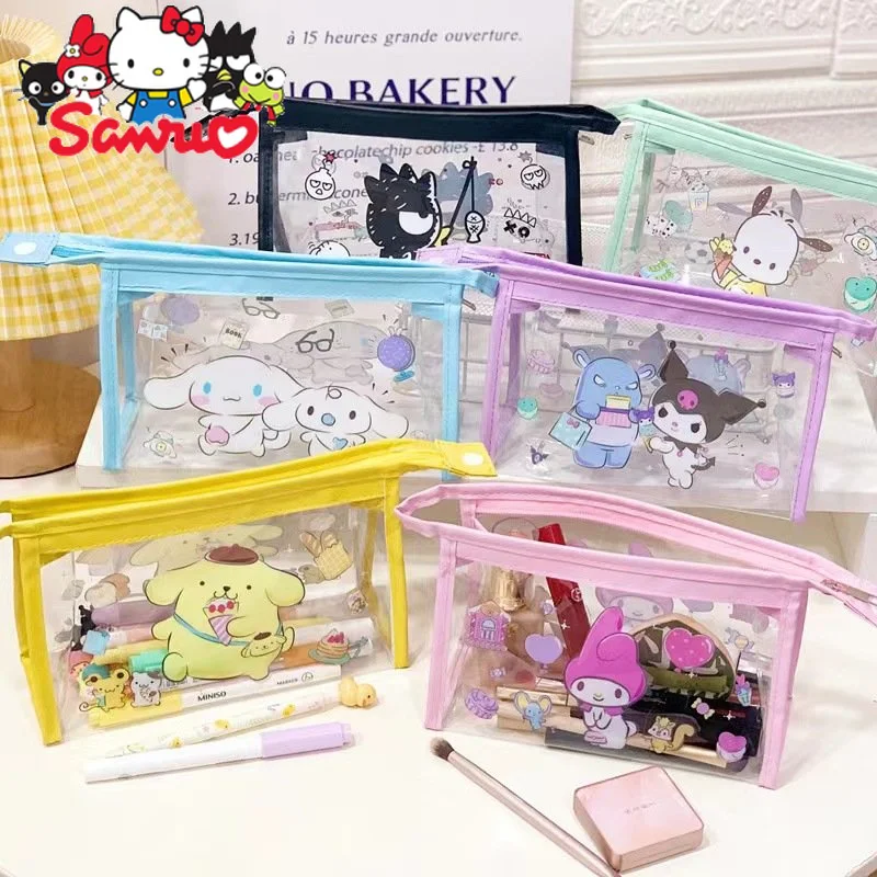 

Sanrio Melody Kuromi Hello Kitty Cinnamoroll Pochacco Cute Girly Heart PVC Bag Waterproof Toiletries Bag Cosmetics Storage Bag