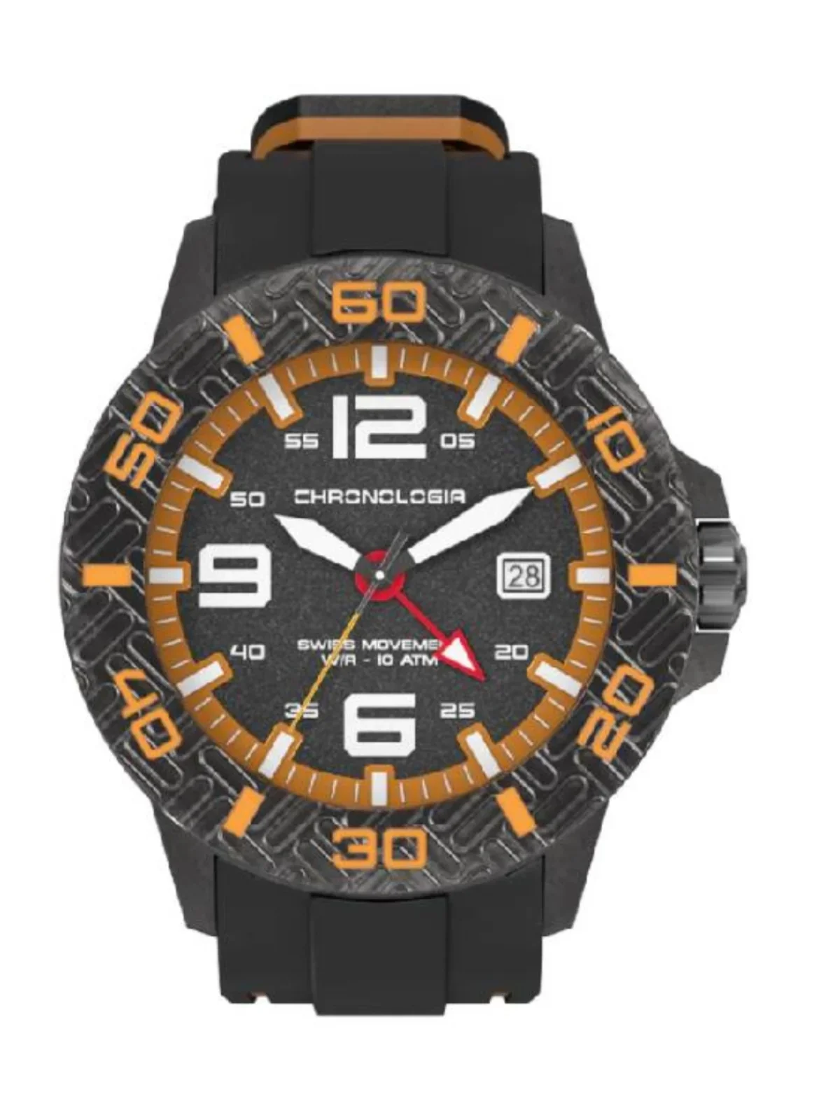 Часы с хронографом из углеродного волокна мужские военные спортивные часы 46 мм