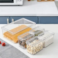 flip lid fresh food freezer refrigerator organizer storage box plastic transparent refrigerator storage box kitchen items
